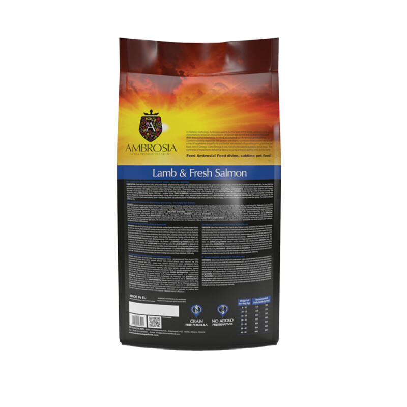 AMBROSIA Adult Lamb & Fresh Salmon 2kg
