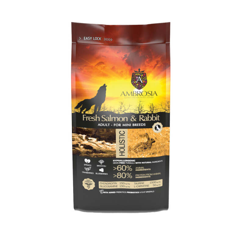 AMBROSIA Adult Mini Fresh Salmon & Rabbit 1,5kg