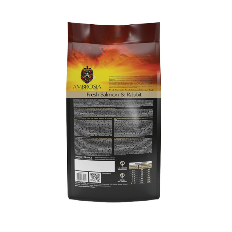 AMBROSIA Adult Mini Fresh Salmon & Rabbit 1,5kg