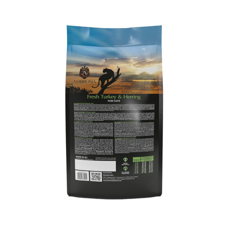 AMBROSIA Adult Sterilised Cat Fresh Turkey & Herring