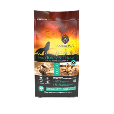 AMBROSIA Adult Fresh Turkey & Chicken 12kg
