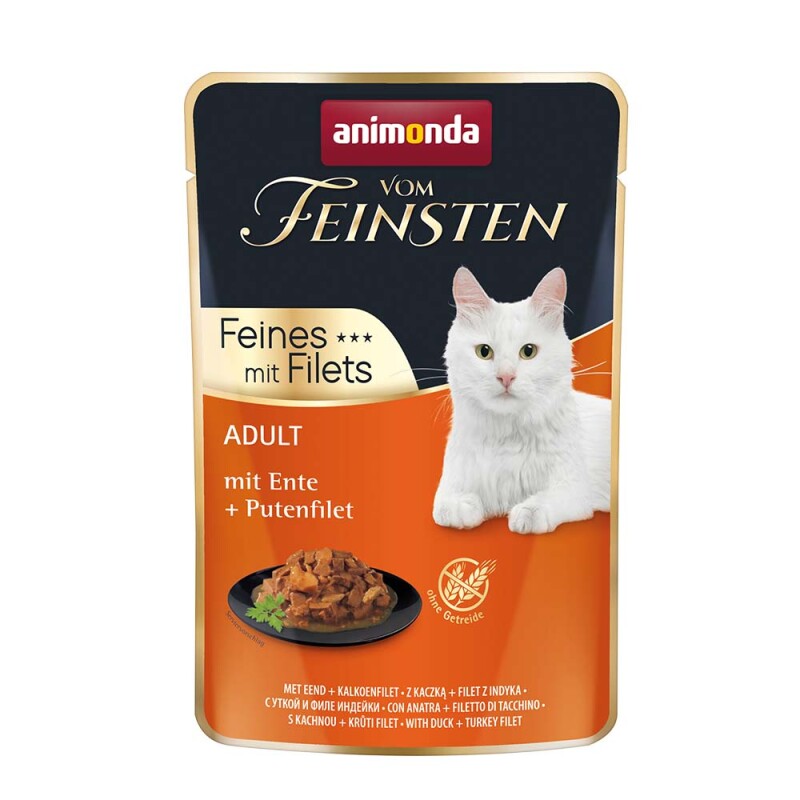 ANIMONDA VOM FEINSTEN πλήρης τροφή σε φιλέτο σε φακελάκι (χωρίς σιτηρά) 85gr