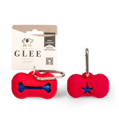 GLEE θήκη για σακούλες περιττωμάτων - Κόκκινη