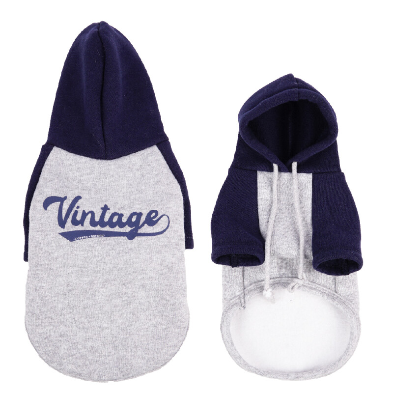 GLEE Φούτερ για σκύλους Vintage - Γκρι - Μπλε | 2XLarge