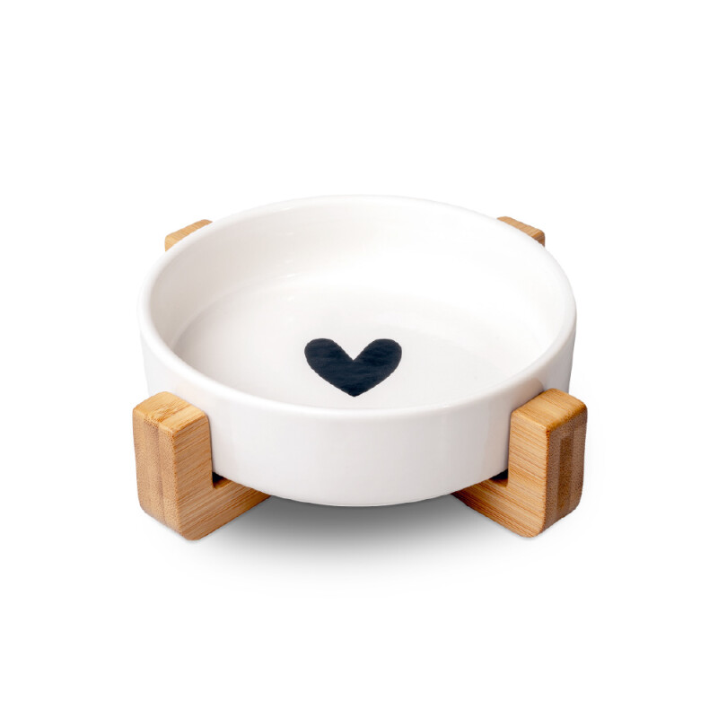 GLEE Μπολ Bliss κεραμικό με βάση Bamboo - Λευκό 300ml