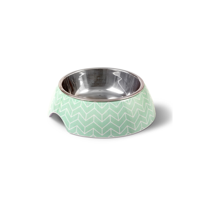 GLEE Μπολ φαγητού και νερού μελαμίνης με ανοξείδωτο κάδο Arrow