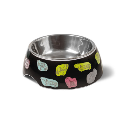 GLEE Μπολ φαγητού και νερού μελαμίνης με ανοξείδωτο κάδο ILUVDOGS