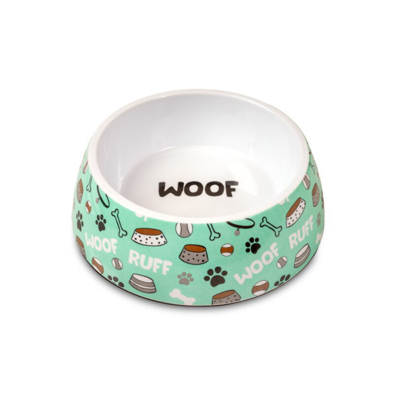 GLEE Μπολ φαγητού και νερού μελαμίνης Woof Ruff M 500ml