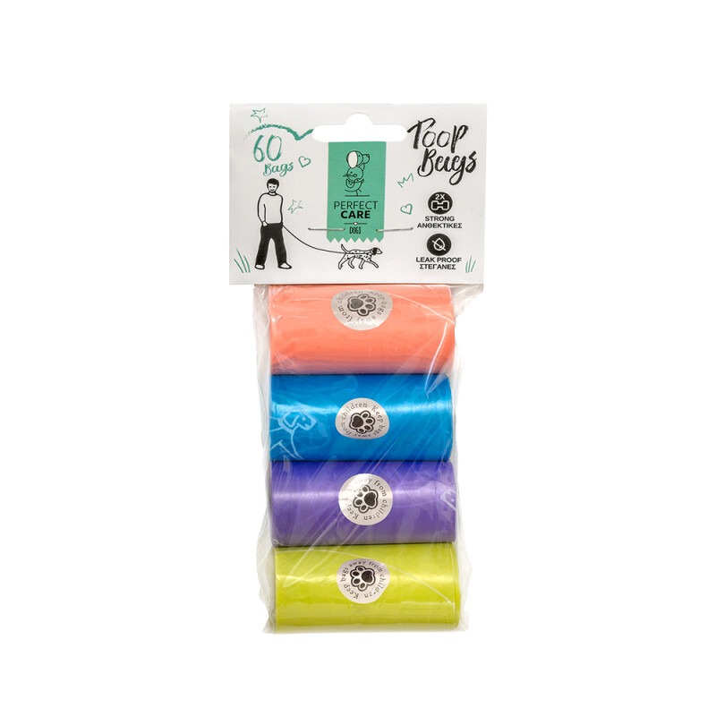 Perfect Care Poop Bags 4 Ρολά Πολύχρωμα