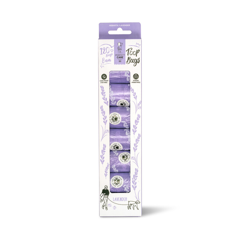 Perfect Care Poop Bags 8 Ρολά Λεβάντα