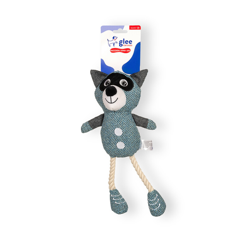 Raccoon Rope Long Leg Squeaky Blue