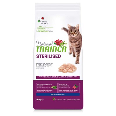 NATURAL TRAINER Adult Sterilised - White Meats 10kg