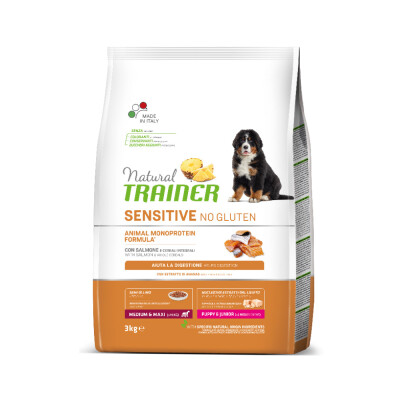 NATURAL TRAINER Sensitive - Puppy & Junior Medium/Maxi Salmon 3kg