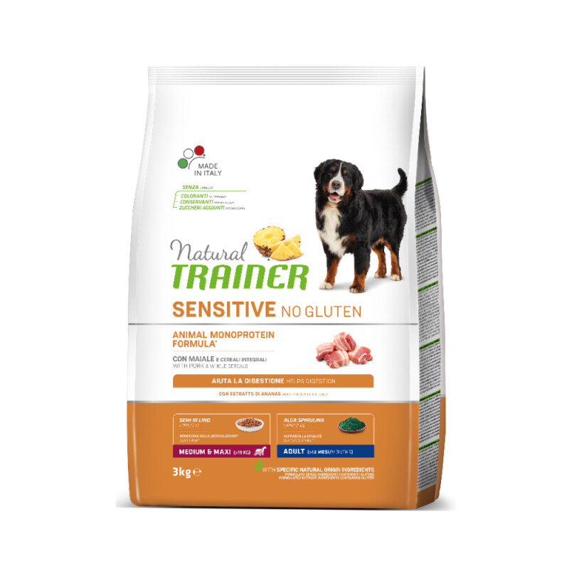 NATURAL TRAINER Sensitive - Adult Medium/Maxi Pork 3kg