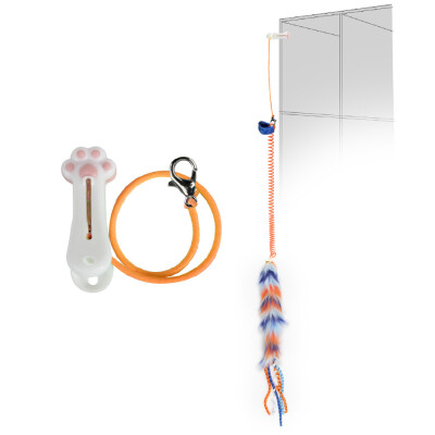 AFP Παιχνίδι Γάτας Furry Ball Fluffy Spring with Finger Ring Πορτοκαλί