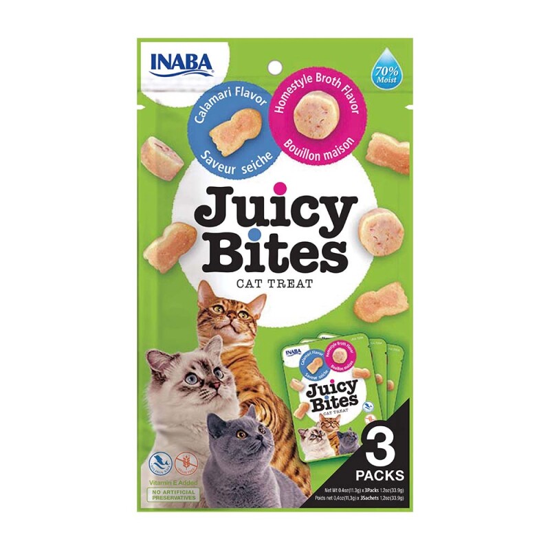 INABA Juicy Bites Σπιτικός ζωμός & Καλαμάρι 34gr
