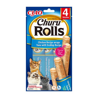 INABA Churu Rolls Κοτόπουλο, Τόνος & Χτένια 40gr