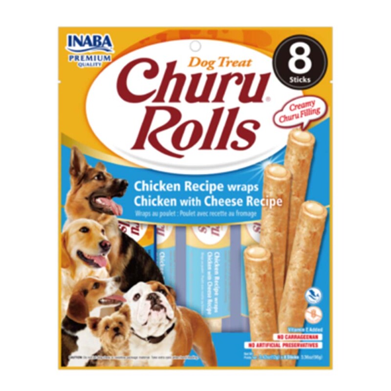 INABA Churu Rolls Κοτόπουλο & Τυρί 96gr