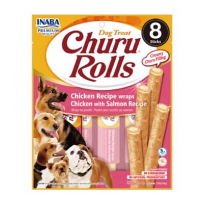 INABA Churu Rolls Κοτόπουλο & Σολομός 96gr