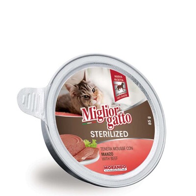 MORANDO Miglior Gatto υγρή τροφή σε μους για στειρωμένες γάτες 85gr