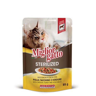 MORANDO Miglior Gatto Sterilised Κοτόπουλο, Γαλοπούλα & Λαχανικά 85gr