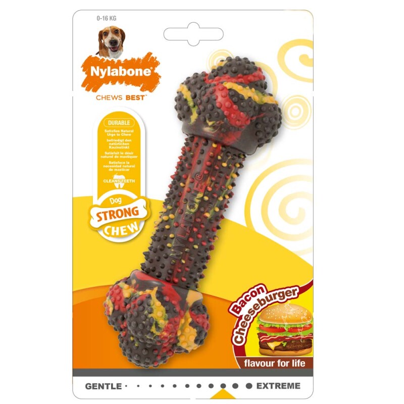 NYLABONE Strong Chew Bone - Cheeseburger Medium