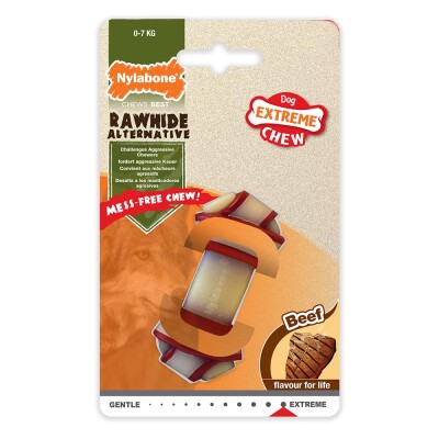 NYLABONE Rawhide Knot Bone - Beef X-Small