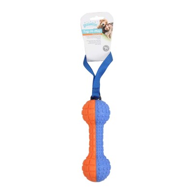 PAWISE Dog Toy Squeaky Foam Dumbell with Handle