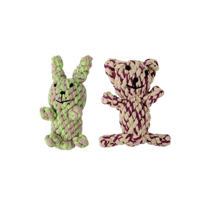 PW Παιχνίδι Σκύλου Rope Knot Bear & Bunny  (1x 10 τμχ)