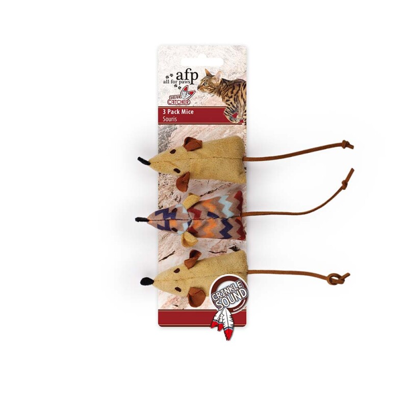 AFP Παιχνίδι Γάτας Mice 3PK Καφέ / Μπέζ / Εκρού