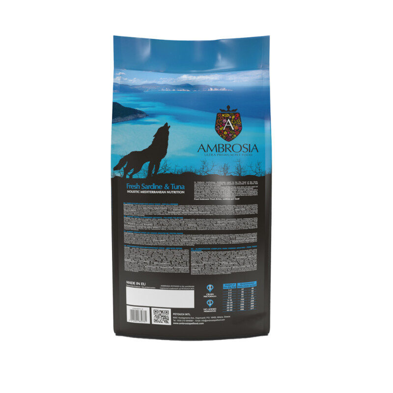Ambrosia Mediterranean Diet Adult Fresh Sardine & Tuna 1,5kg