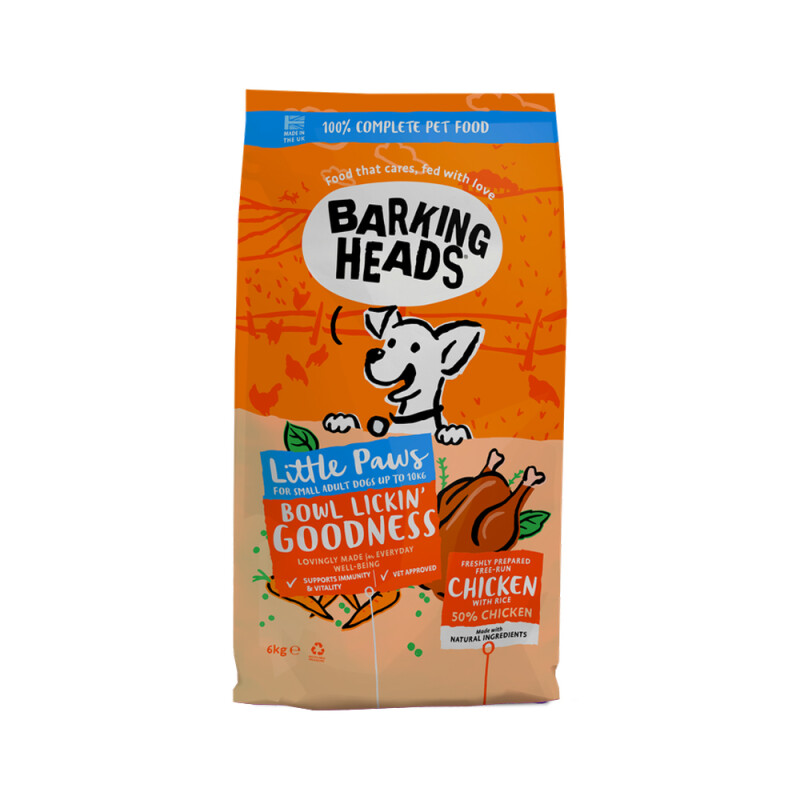 BARKING HEADS Little Paws Small Bowl Lickin' Goodness Chicken 6kg