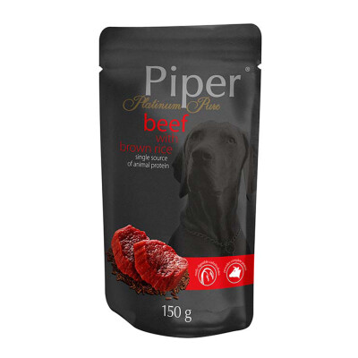 PIPER PLATINUM Adult Βοδινό & Καστανό Ρύζι 150gr