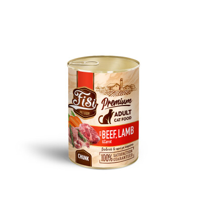 FISI Cat Adult Βοδινό με Αρνί & Καρότο σε Σάλτσα 12x400gr