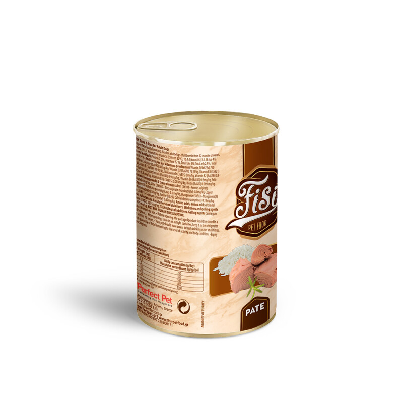 FISI Dog Adult Τόνος με Ρύζι σε Πατέ 12x400gr